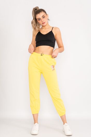 Pantalon court teddybear jaune à cordon coulissant