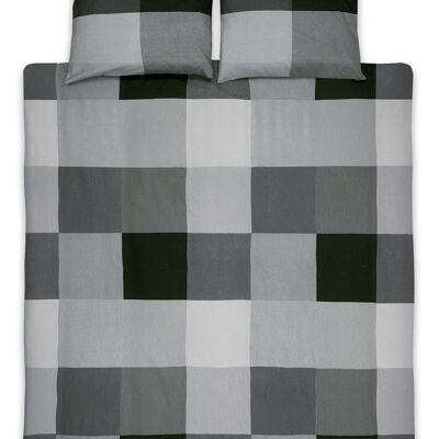 Block Anthracite - 200x200/220 - Housse de couette double en coton - Ten Cate