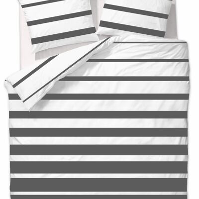 Celia Anthrazit – 200 x 200/220 – Bettbezug für Doppelbetten aus Baumwolle – Ten Cate