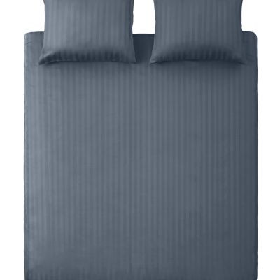 Bleu Foncé - 240x200/220 - Housse de Couette Lit 1 Place 100% Satin de Coton - Ten Cate