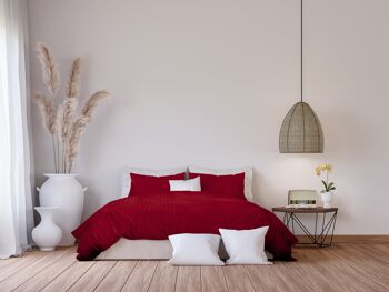 Rouge - 140x200/220 - Housse de Couette Simple 100% Satin de Coton - Ten Cate 3