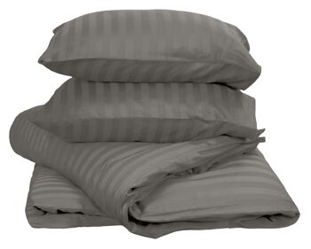 Taupe - 240x200/220 - Housse de Couette 100% Coton Satin - Ten Cate 4