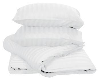 Blanc - 200x200/220 - Housse de Couette Double Satin 100% Coton - Ten Cate 4