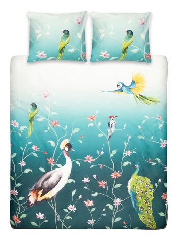 Pauline Green - 140x200/220 - Housse de Couette Simple 100% Satin de Coton - Ten Cate 1