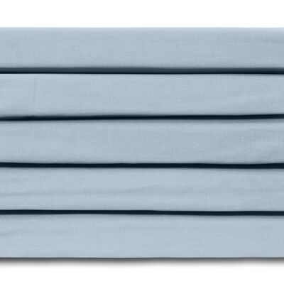 Azzurro - 90x220 - 100% Lenzuolo con angoli in raso di cotone - Ten Cate