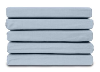 Bleu Clair - 160x200 - Drap Housse 100% Satin de Coton - Ten Cate 1