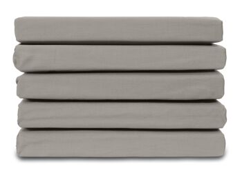 Gris - 160x200 - Drap Housse 100% Coton Satin - Ten Cate 1