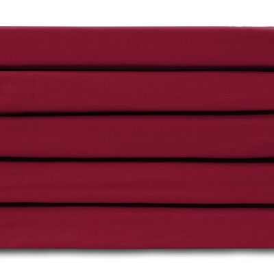 Red - 90x200 - 100% Cotton Satin Fitted Sheet - Ten Cate