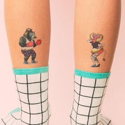THE PINUP & THE BOXER Tattoo (Pack of 2)