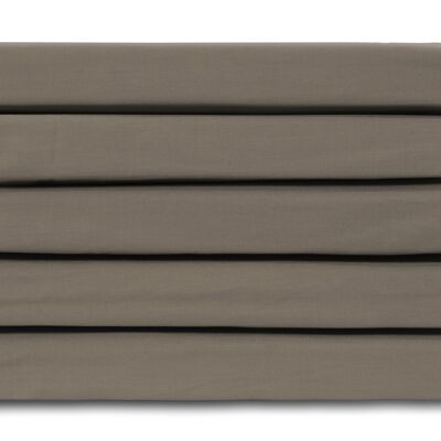 Taupe - 90x200 - Drap Housse 100% Satin de Coton - Ten Cate