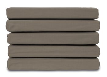 Taupe - 90x220 - Drap Housse 100% Satin de Coton - Ten Cate 1