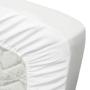 Blanc - 90x200 - Drap Housse 100% Coton Satin - Ten Cate 2