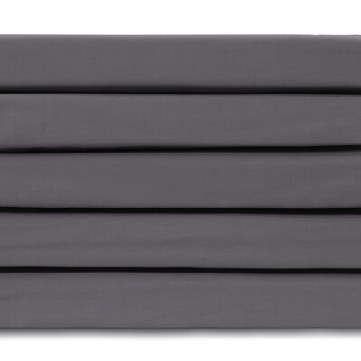 Anthracite - 160x200 - 100% Cotton Sateen Fitted Sheet - Ten Cate