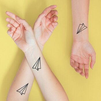 L'AVION EN PAPIER Tatouage (Pack de 2) 1