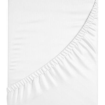 Murmure Blanc - 180x200 - Drap Housse 100% Coton Satin - Ten Cate Premium