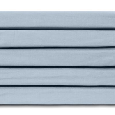 Hellblau – 90 x 200 – Spannbettlaken aus 100 % Baumwollsatin – zehn Cate