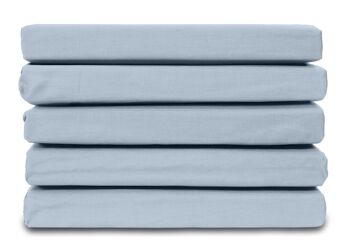 Bleu Clair - 90x200 - Drap Housse 100% Satin de Coton - Ten Cate 1