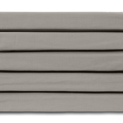 Gray - 90x200 - 100% Cotton Satin Topper Fitted Sheet - Ten Cate