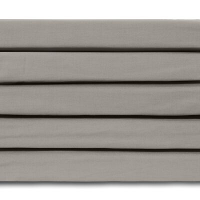 Gray - 160x200 - 100% Cotton Satin Topper Fitted Sheet - Ten Cate