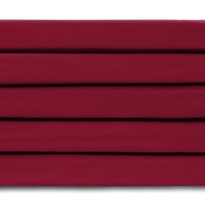 Red - 90x200 - 100% Cotton Satin Topper Fitted Sheet - Ten Cate