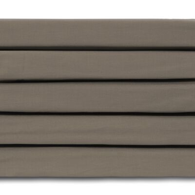 Taupe - 140x200 - 100% Cotton Satin Topper Fitted Sheet - Ten Cate