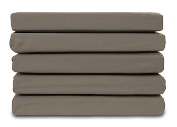 Taupe - 180x200 - Drap Housse 100% Satin de Coton - Ten Cate 1