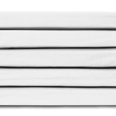 White - 160x200 - 100% Cotton Satin Topper Fitted Sheet - Ten Cate