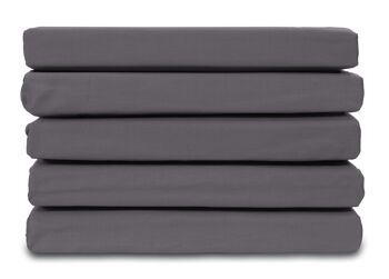 Anthracite - 160x200 - Drap Housse 100% Satin de Coton - Ten Cate 1