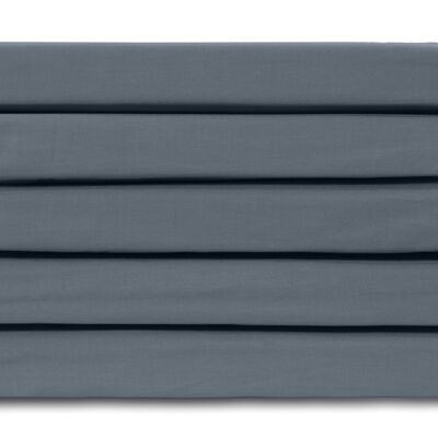 Dark Blue - 140x200 - 100% Cotton Sateen Topper Fitted Sheet - Ten Cate