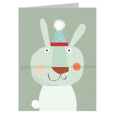 KAB04 Mini-Grußkarte mit Kaninchen
