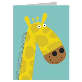 KAB08 Mini carte de vœux girafe 1