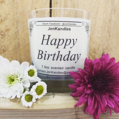 Happy Birthday Kerze - Heidelbeer-Vanille