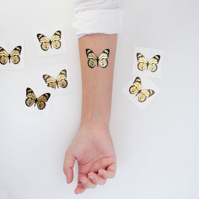 GOLDENER SCHMETTERLING Tattoo (2er Pack)