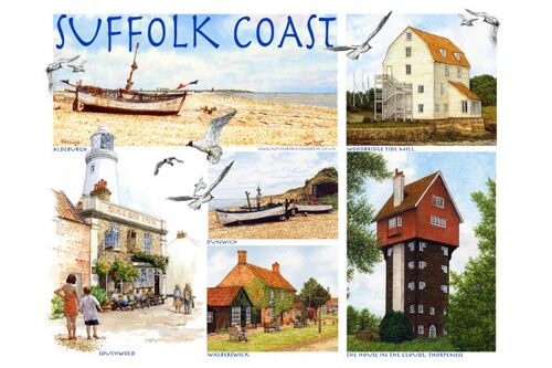 Fridge magnet .Multi image Suffolk Coast.