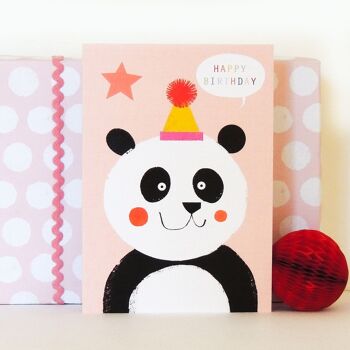 Carte de vœux Panda anniversaire MT03 4