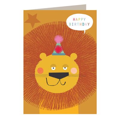 MT06 Birthday Lion Greetings Card