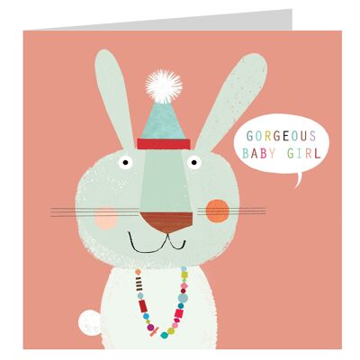 NB20 Baby Girl Rabbit Card