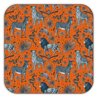 Coasters Exotic Jungle Animal Print - Lions, Zebras & Tigers