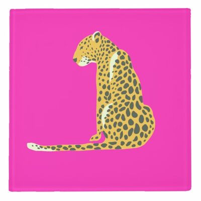 Coasters, a Leopard Sits by Wallace Elizabeth