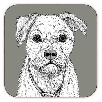 COASTERS, BORDER TERRIER DOG PORTRAIT BY ADAM REGESTER