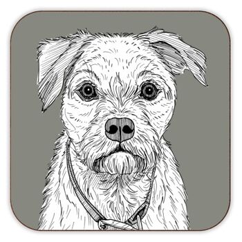 DESSOUS DE VERRE, PORTRAIT DE CHIEN BORDER TERRIER PAR ADAM REGESTER 1