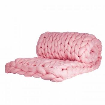 Couverture en laine Cosima Chunky Knit small 80x130cm, baby pink 2