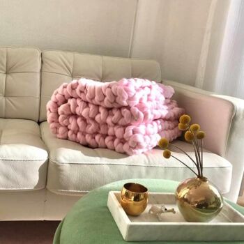 Couverture en laine Cosima Chunky Knit small 80x130cm, baby pink 4