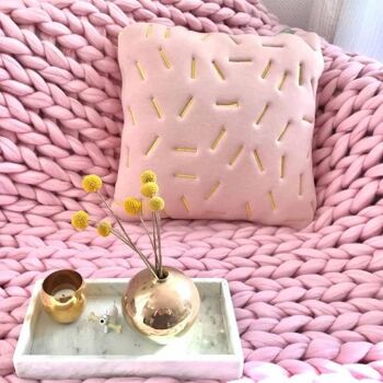 Couverture en laine Cosima Chunky Knit small 80x130cm, baby pink 5
