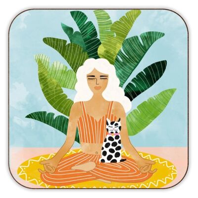 COASTERS, MEDITATION WITH THY CAT BY UMA PRABHAKAR GOKHALE