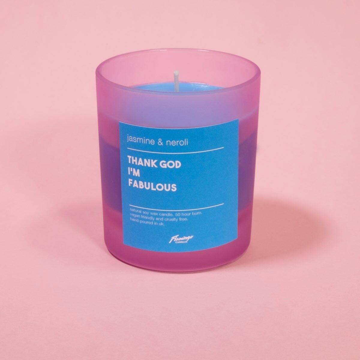 Jasmine & Neroli Thank God I'm Fabulous Frosted Pink Jar Candle