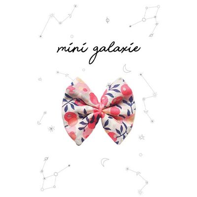 Mini bow barrette - Liberty Wiltshire coral and pink