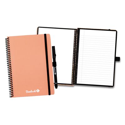 Bambook Colourful Notitieboek - Roze - Softcover - A5 - Blanco & Gelinieerd
