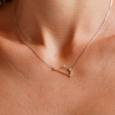 Aries Zodiac Constellation Necklace, Rose Gold