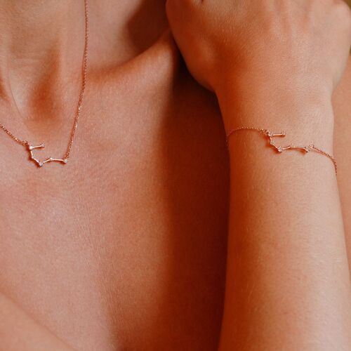 Cancer Zodiac Constellation Bracelet, Rose Gold